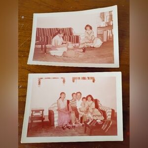 Vintage Lot 2 60's Pictures Native American Family and Pottery Making Kodacolor